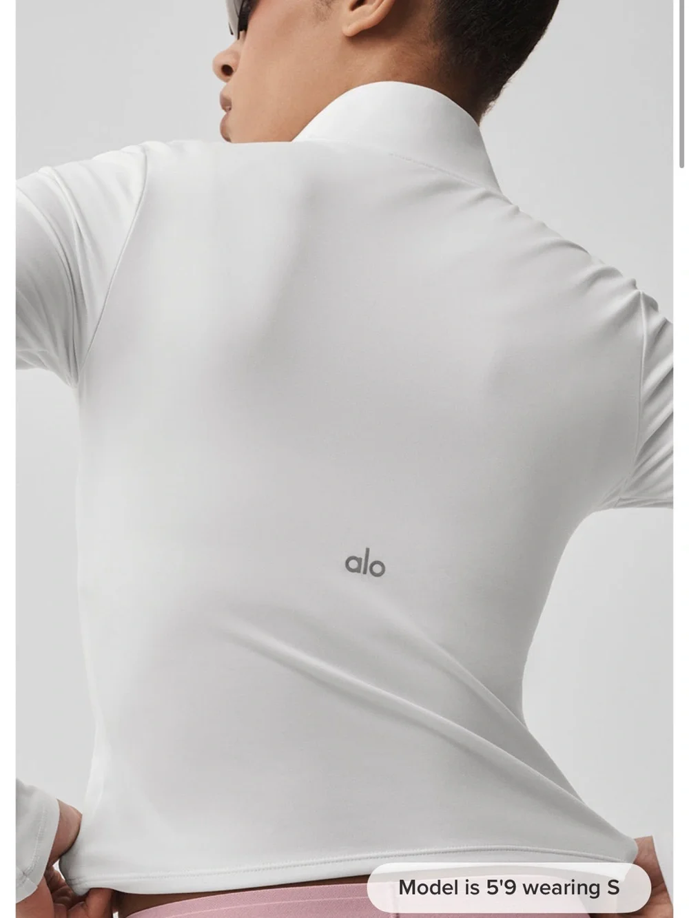 White ALO YOGA quarter zip